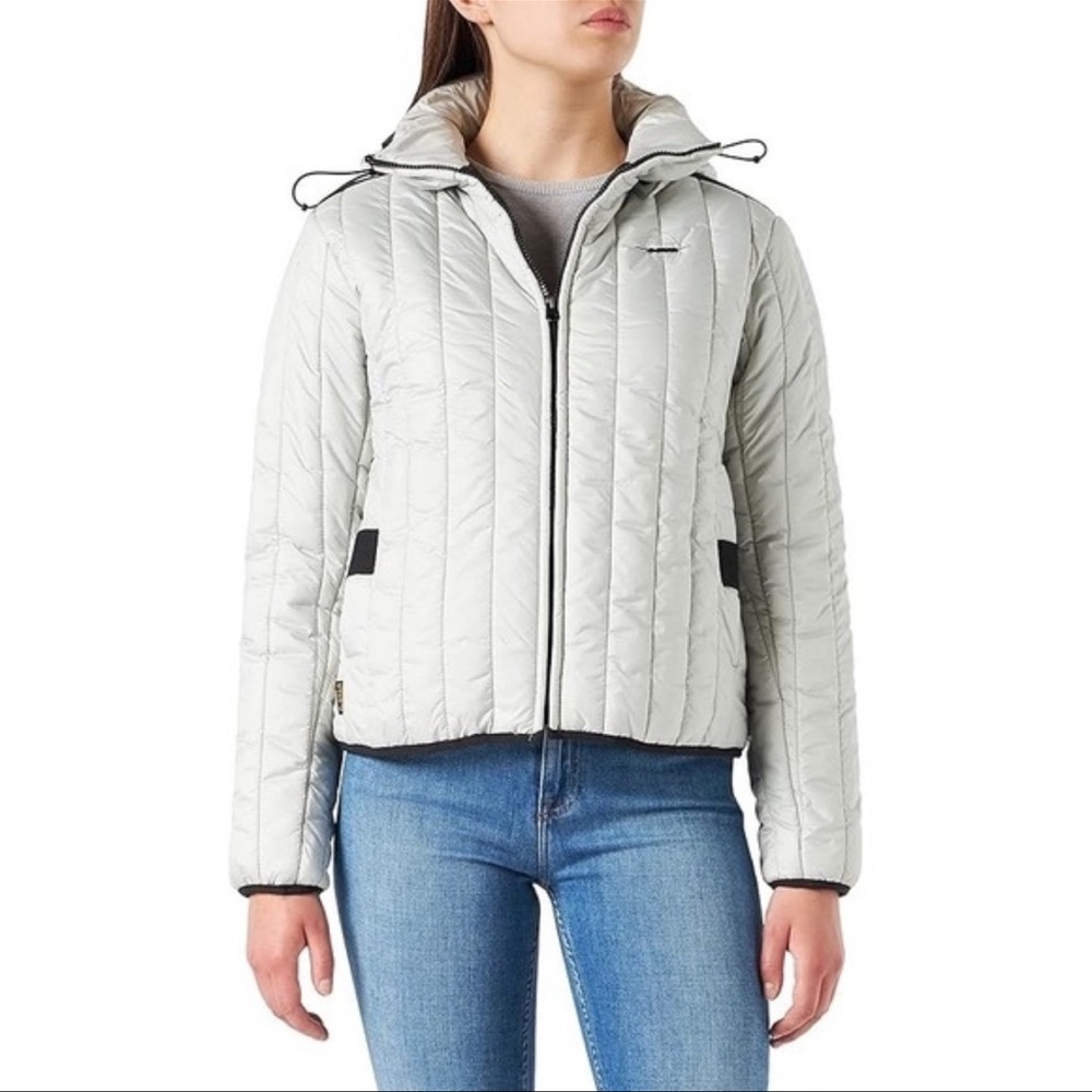 G Star Meefic Vertical Quilted Jacket Detachable Hood